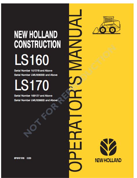 new holland ls170 parts manual